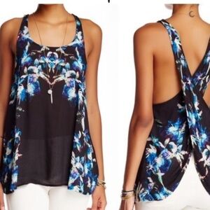 NWT Free People Surplice Back Tank in Dark Night Size Small